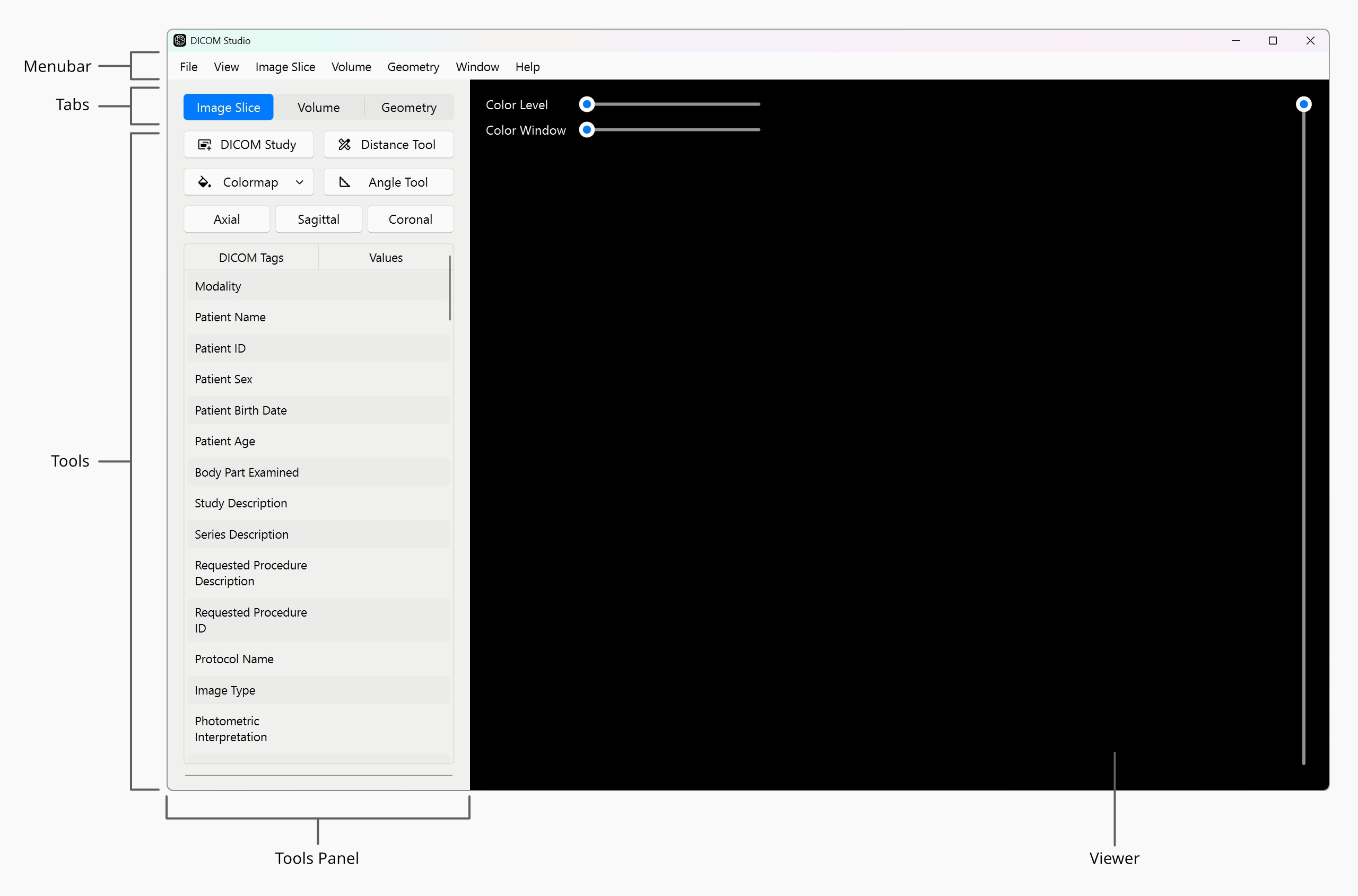 DICOM Studio Windows Interface