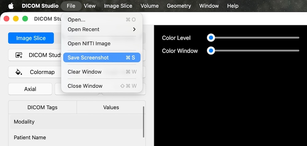 DICOM Studio macOS Interface