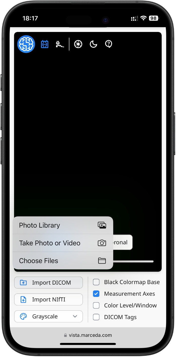 Choosing Files in Vista on iPhone