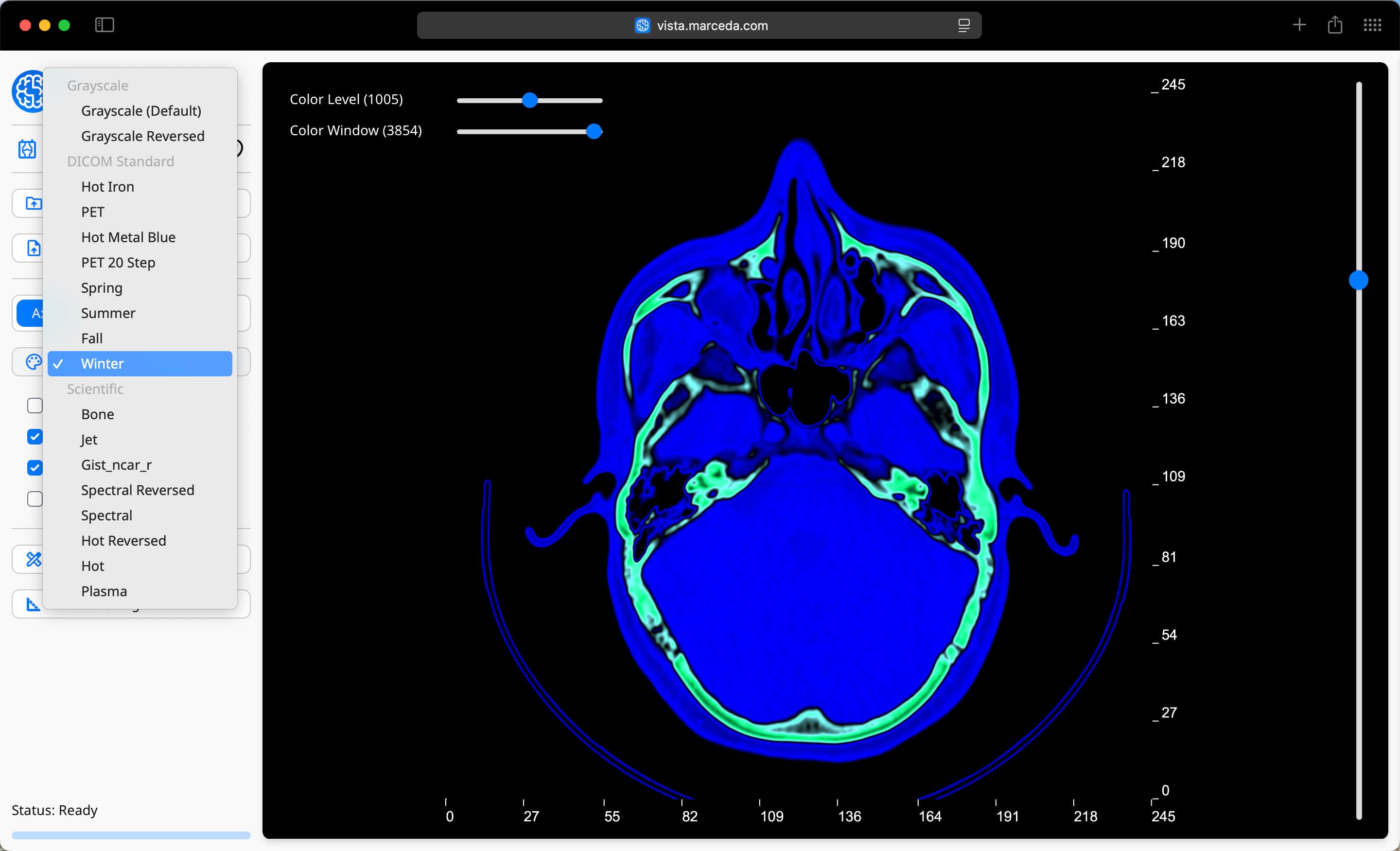 Winter Colormap Applied to images in Vista