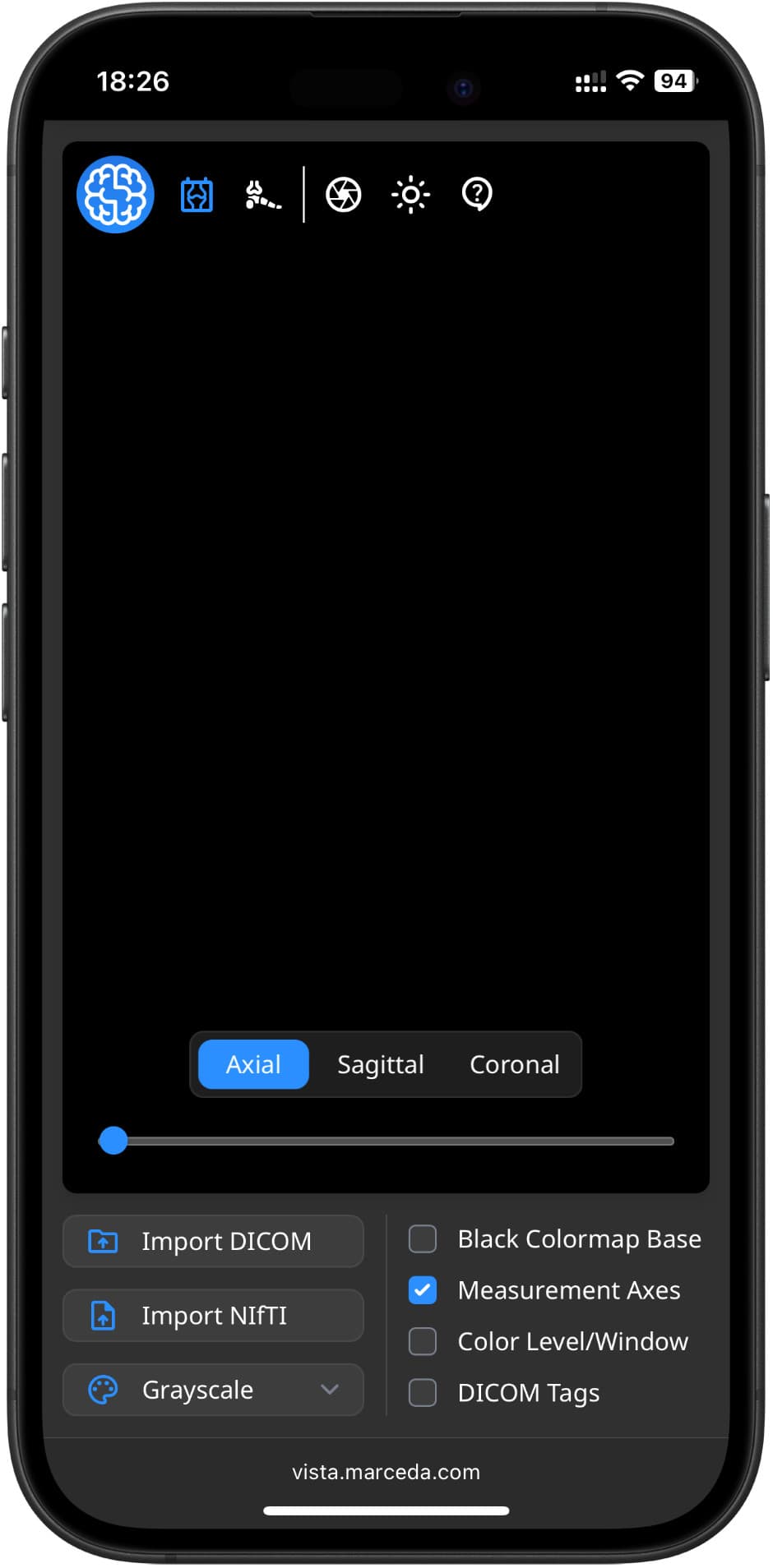 Vista in Safari on iOS